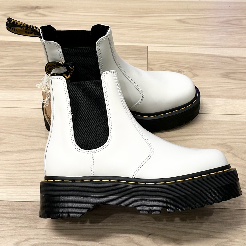 Dr. Martens White Leather Chelsea Boot